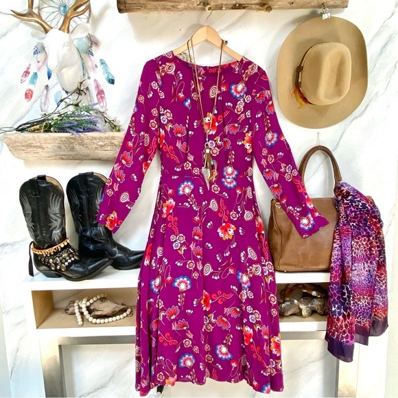 NEW Made in Canada Enchanting boho Gypsy maxi dress folk prairie WESTERN vibes - Picture 2 of 12